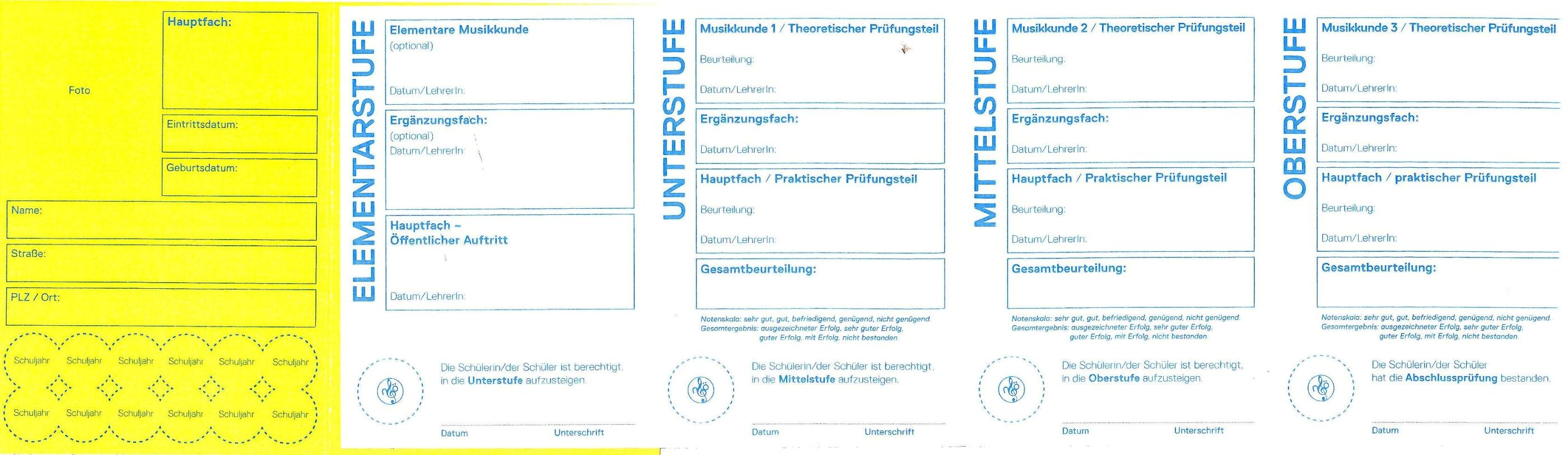 Musikschulpass - innen Musikschulpass innen